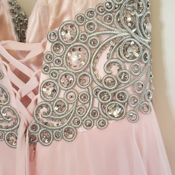 NWT Strapless Corset back pale pink Prom Dress S - Picture 13 of 15